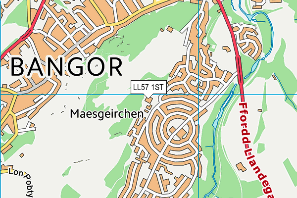 Ysgol Glancegin map (LL57 1ST) - OS VectorMap District (Ordnance Survey)