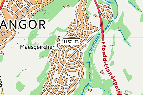 LL57 1TA map - OS VectorMap District (Ordnance Survey)