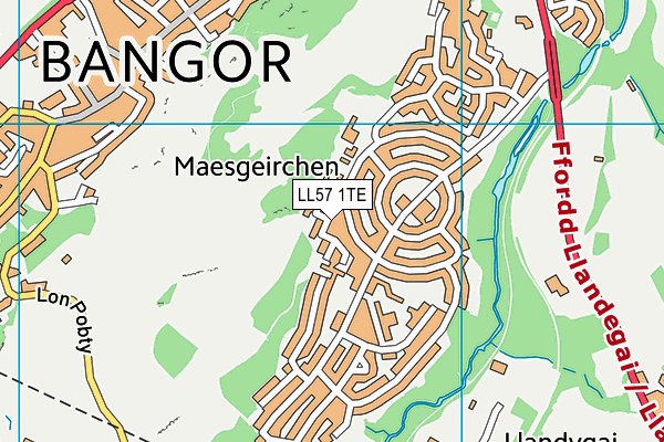 LL57 1TE map - OS VectorMap District (Ordnance Survey)