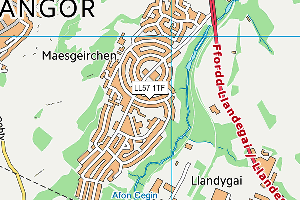 LL57 1TF map - OS VectorMap District (Ordnance Survey)