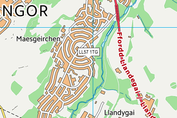 LL57 1TG map - OS VectorMap District (Ordnance Survey)