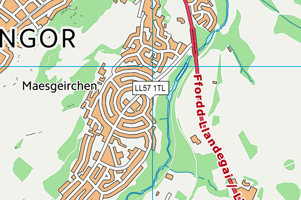 LL57 1TL map - OS VectorMap District (Ordnance Survey)