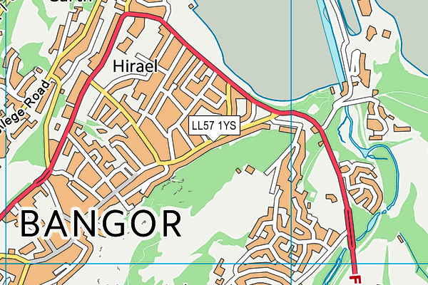 LL57 1YS map - OS VectorMap District (Ordnance Survey)