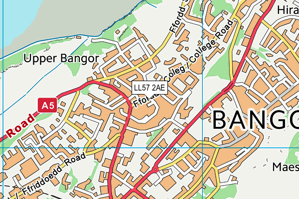 LL57 2AE map - OS VectorMap District (Ordnance Survey)