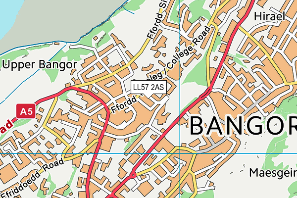 LL57 2AS map - OS VectorMap District (Ordnance Survey)