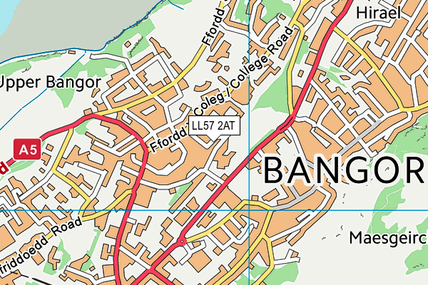 LL57 2AT map - OS VectorMap District (Ordnance Survey)