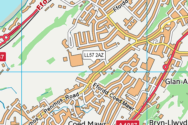 LL57 2AZ map - OS VectorMap District (Ordnance Survey)