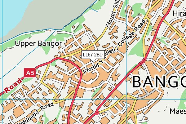 LL57 2BD map - OS VectorMap District (Ordnance Survey)