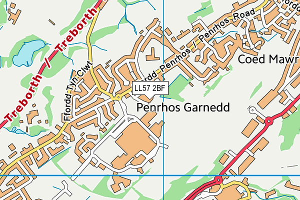 LL57 2BF map - OS VectorMap District (Ordnance Survey)