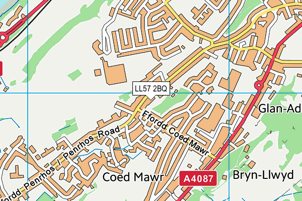 LL57 2BQ map - OS VectorMap District (Ordnance Survey)