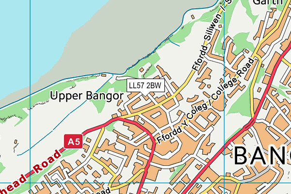 LL57 2BW map - OS VectorMap District (Ordnance Survey)