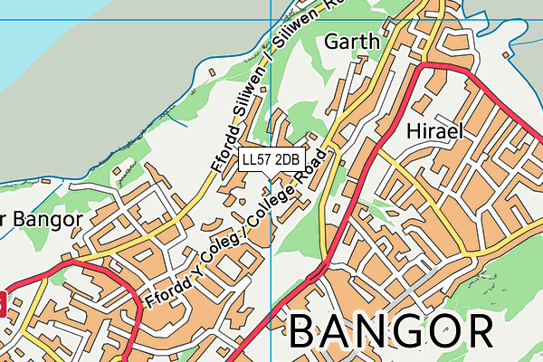 LL57 2DB map - OS VectorMap District (Ordnance Survey)