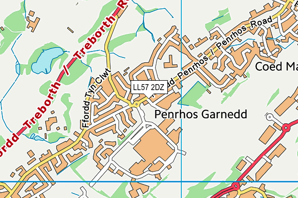 LL57 2DZ map - OS VectorMap District (Ordnance Survey)