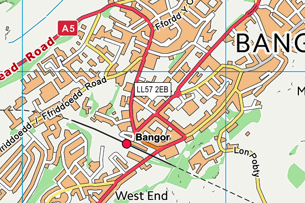 LL57 2EB map - OS VectorMap District (Ordnance Survey)