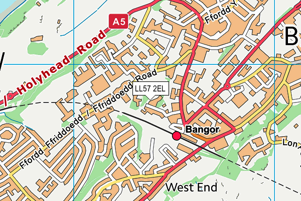 St Gerards School Trust map (LL57 2EL) - OS VectorMap District (Ordnance Survey)