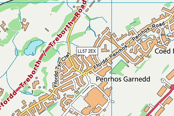 LL57 2EX map - OS VectorMap District (Ordnance Survey)