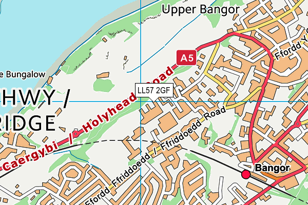 LL57 2GF map - OS VectorMap District (Ordnance Survey)