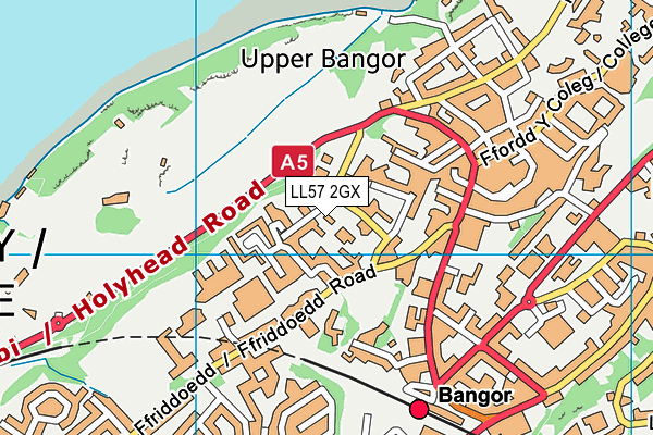 LL57 2GX map - OS VectorMap District (Ordnance Survey)