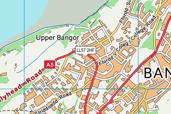 LL57 2HF map - OS VectorMap District (Ordnance Survey)