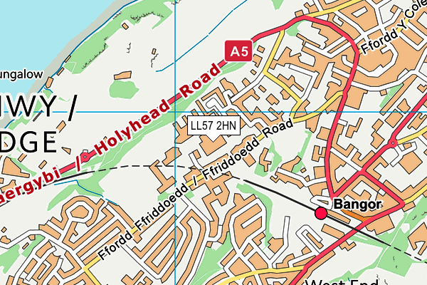 LL57 2HN map - OS VectorMap District (Ordnance Survey)