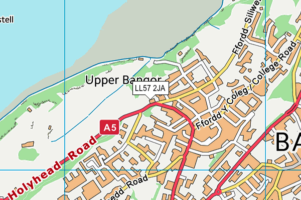 LL57 2JA map - OS VectorMap District (Ordnance Survey)