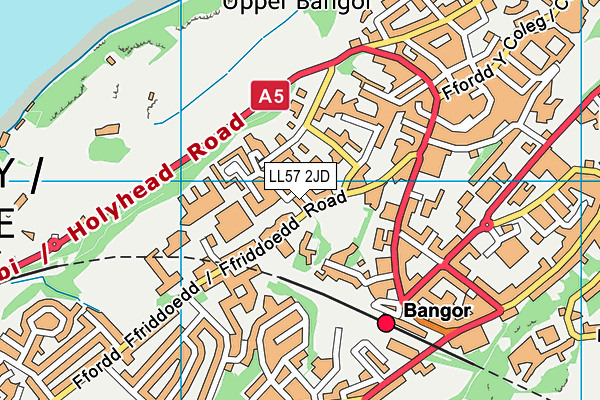 LL57 2JD map - OS VectorMap District (Ordnance Survey)