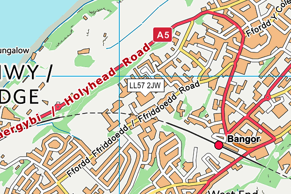 LL57 2JW map - OS VectorMap District (Ordnance Survey)