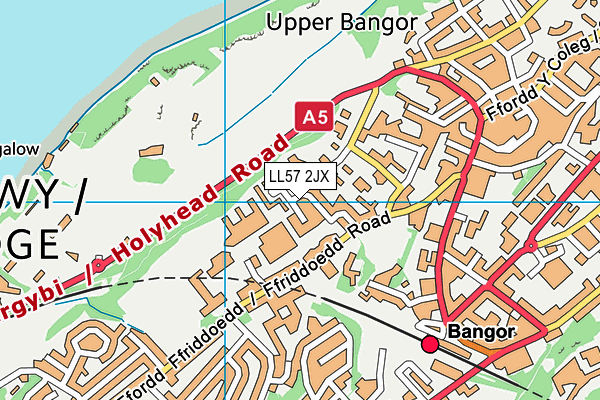 LL57 2JX map - OS VectorMap District (Ordnance Survey)