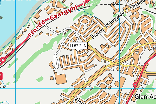 LL57 2LA map - OS VectorMap District (Ordnance Survey)