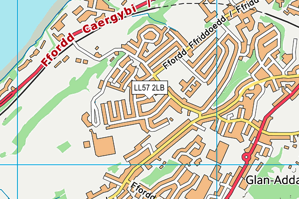 LL57 2LB map - OS VectorMap District (Ordnance Survey)