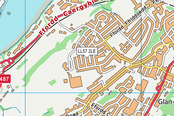 LL57 2LE map - OS VectorMap District (Ordnance Survey)