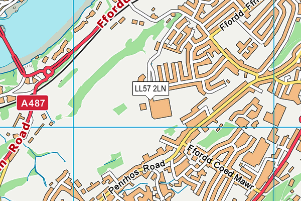 Ysgol Friars map (LL57 2LN) - OS VectorMap District (Ordnance Survey)