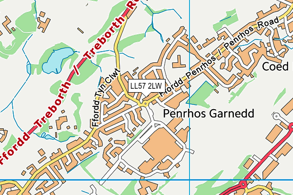 LL57 2LW map - OS VectorMap District (Ordnance Survey)