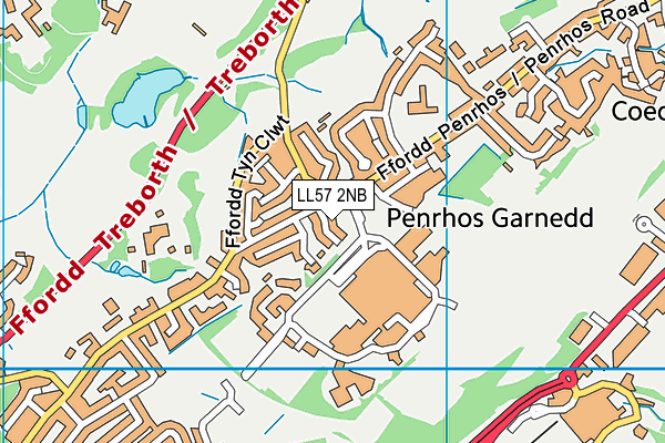 LL57 2NB map - OS VectorMap District (Ordnance Survey)