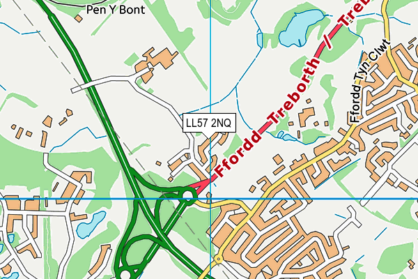 LL57 2NQ map - OS VectorMap District (Ordnance Survey)