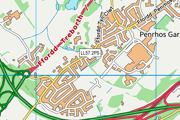 LL57 2PS map - OS VectorMap District (Ordnance Survey)