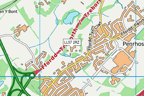 LL57 2RZ map - OS VectorMap District (Ordnance Survey)