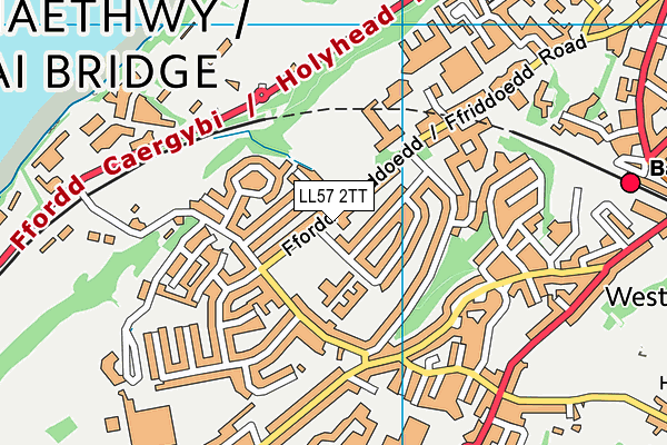LL57 2TT map - OS VectorMap District (Ordnance Survey)