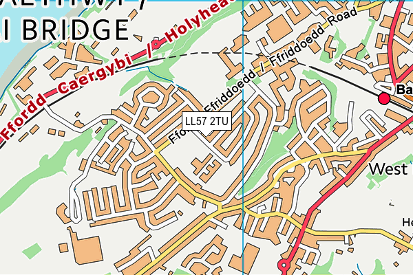 LL57 2TU map - OS VectorMap District (Ordnance Survey)
