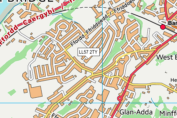 LL57 2TY map - OS VectorMap District (Ordnance Survey)