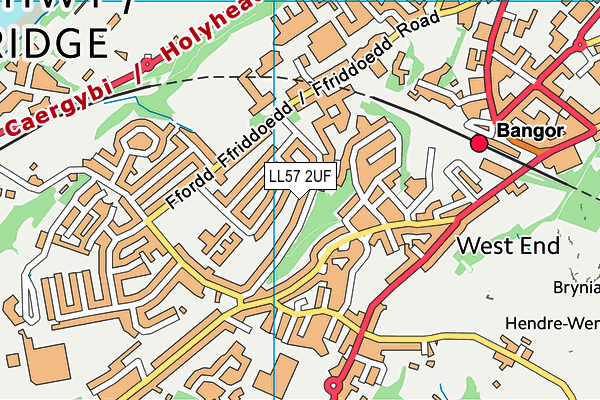 LL57 2UF map - OS VectorMap District (Ordnance Survey)