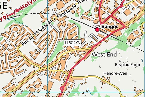 LL57 2YA map - OS VectorMap District (Ordnance Survey)