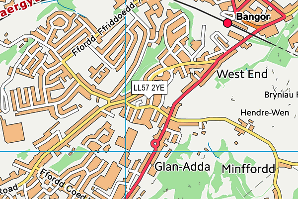 LL57 2YE map - OS VectorMap District (Ordnance Survey)