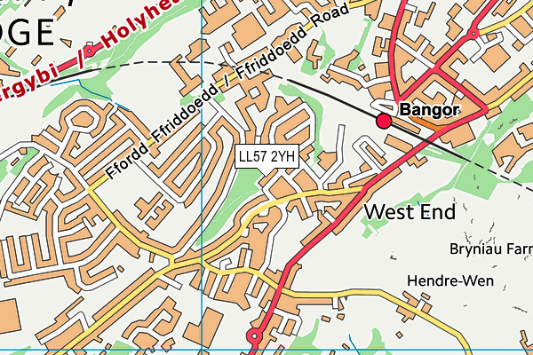 LL57 2YH map - OS VectorMap District (Ordnance Survey)