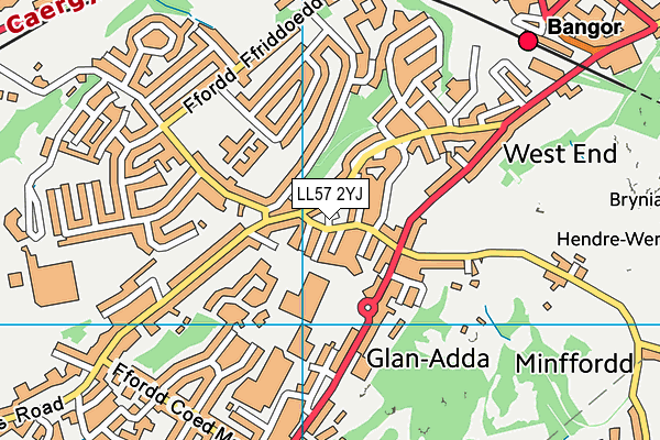 LL57 2YJ map - OS VectorMap District (Ordnance Survey)