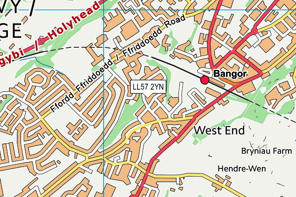 LL57 2YN map - OS VectorMap District (Ordnance Survey)