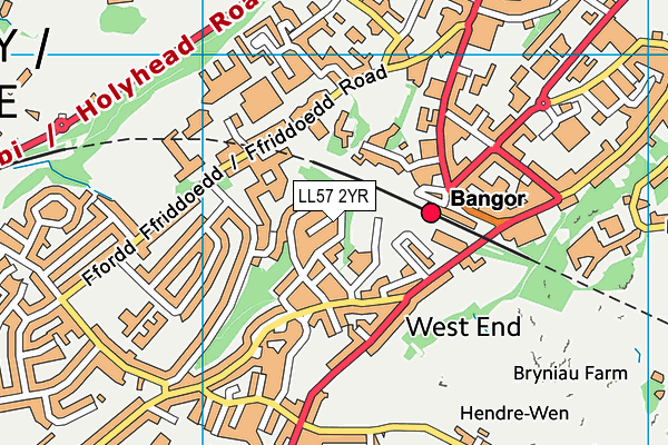 LL57 2YR map - OS VectorMap District (Ordnance Survey)