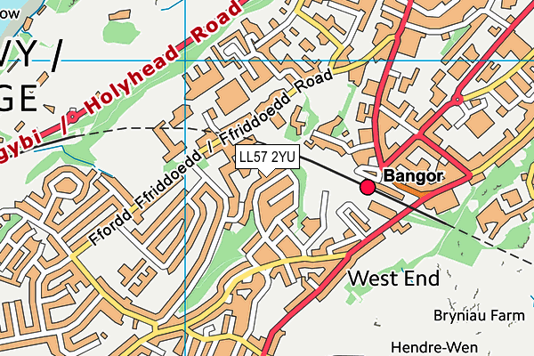 LL57 2YU map - OS VectorMap District (Ordnance Survey)