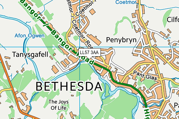 LL57 3AA map - OS VectorMap District (Ordnance Survey)