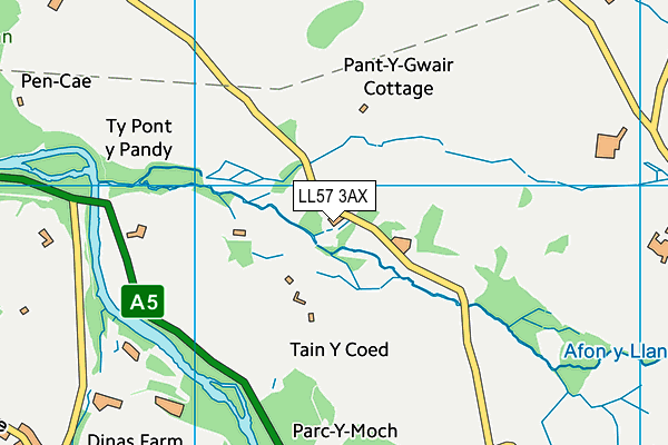 LL57 3AX map - OS VectorMap District (Ordnance Survey)